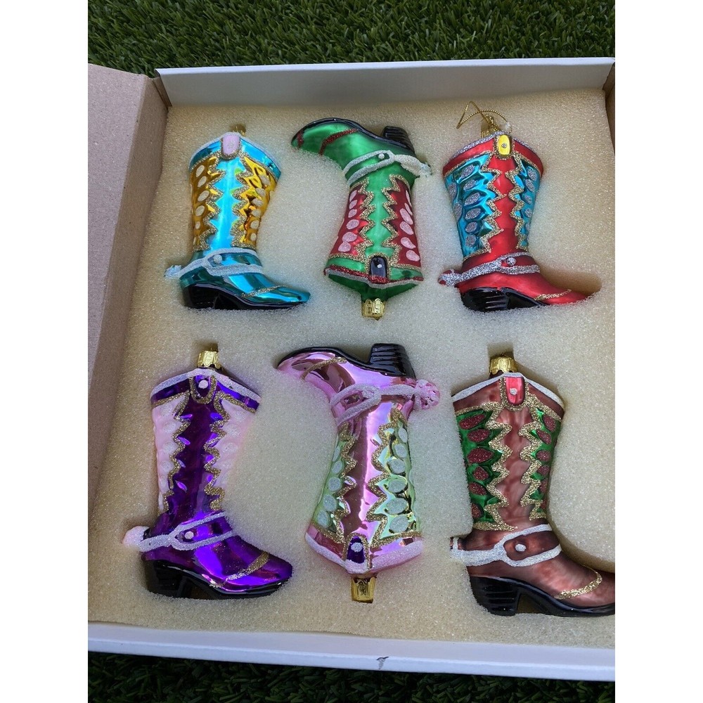 Cowboy Boot Ornament 4.75 Inch Western Christmas Set of 6 TWO's Co. - Picture 14 of 14